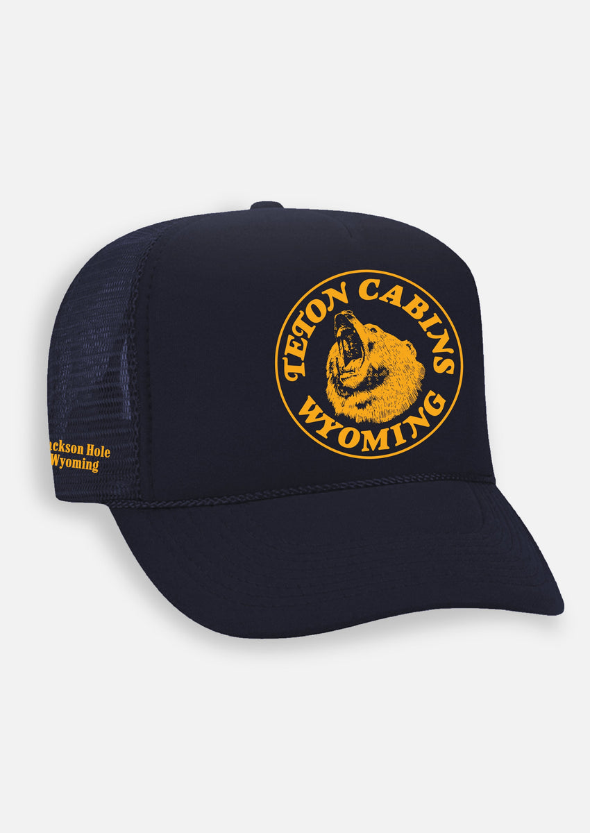 Grizzly Hackle Circle Fish Logo Trucker Hat Quarry