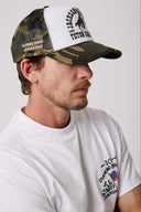 Diamond cross ranch Buckin Trucker Camo cap