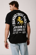 Diamond cross ranch black t-shirt