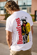 Diamond cross ranch cowboy cool white tee