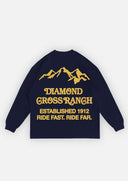 Diamond Cross Ranch Yellowstone Wyoming Navy Trailblazer Longsleeve tees