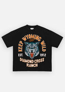 Diamond Cross Ranch Yellowstone Wyoming Black Wild Wolf T-Shirt 