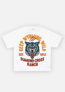 Diamond Cross Ranch Yellowstone Wyoming White Wild Wolf T-Shirt 