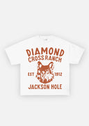 Diamond Cross Ranch Wolf White Tee