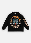 Diamond Cross Ranch Wolf Longsleeve Black Tee 