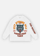 mond Cross Ranch Wolf Longsleeve White Tee 