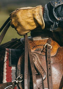 Diamond Cross Ranch Wyoming Blue Cowboy Yellow Deerskin Gloves